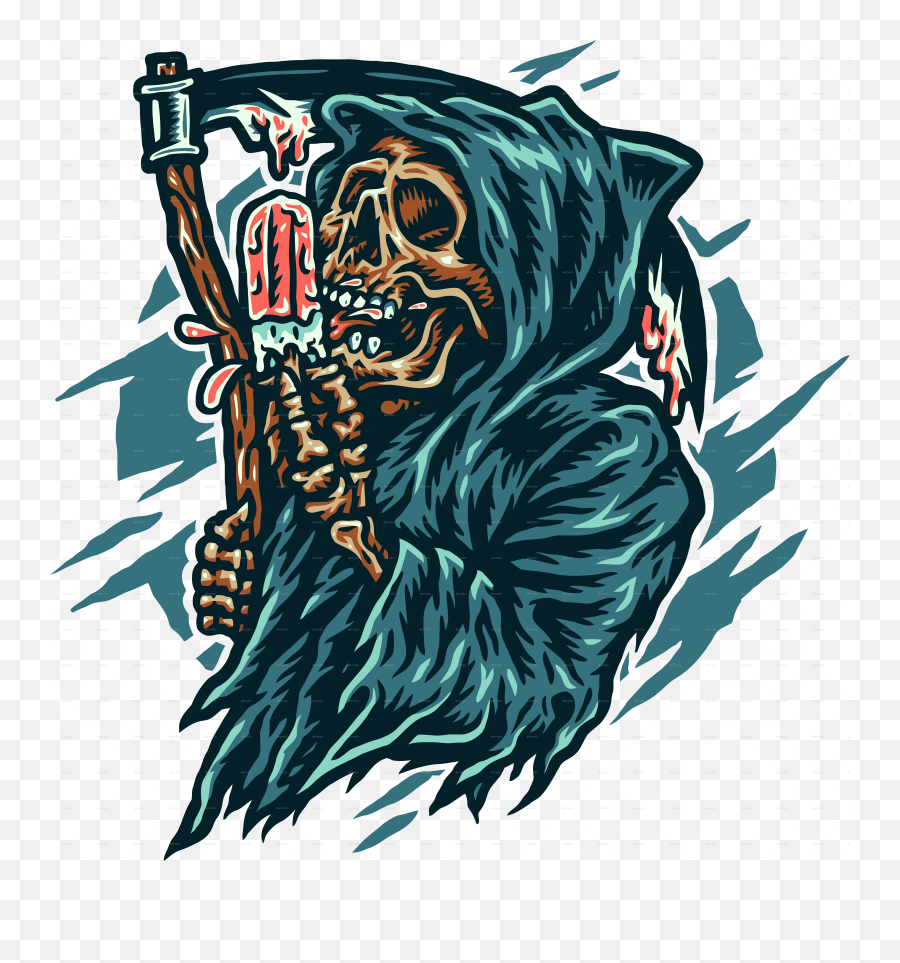 Grim Reaper Eating Ice Cream - Grim Reaper Licking An Ice Cream Emoji,Grim Reaper Logo