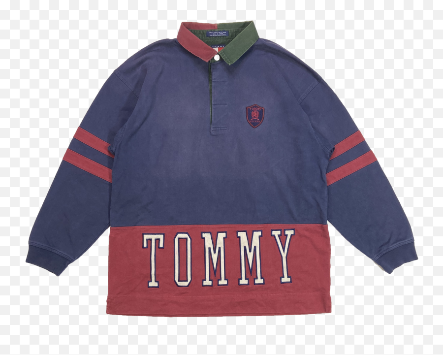 90s Tommy Hilfiger Vintage Rugby Shirt - Long Sleeve Emoji,Tommy Hilfiger Logo Shirts