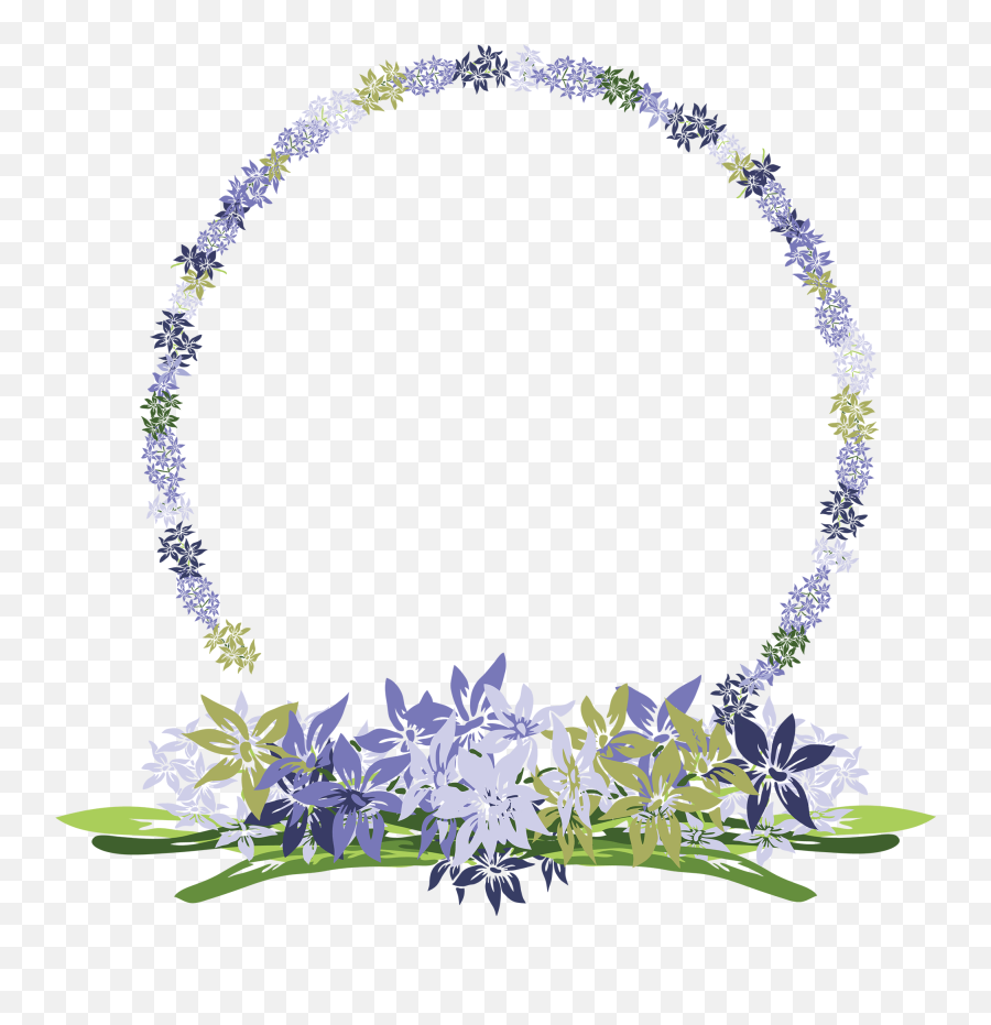 Download Hd Lilac Circular Flower Frame - Flower Transparent Transparent Round Flower Frame Png Emoji,Flower Transparent