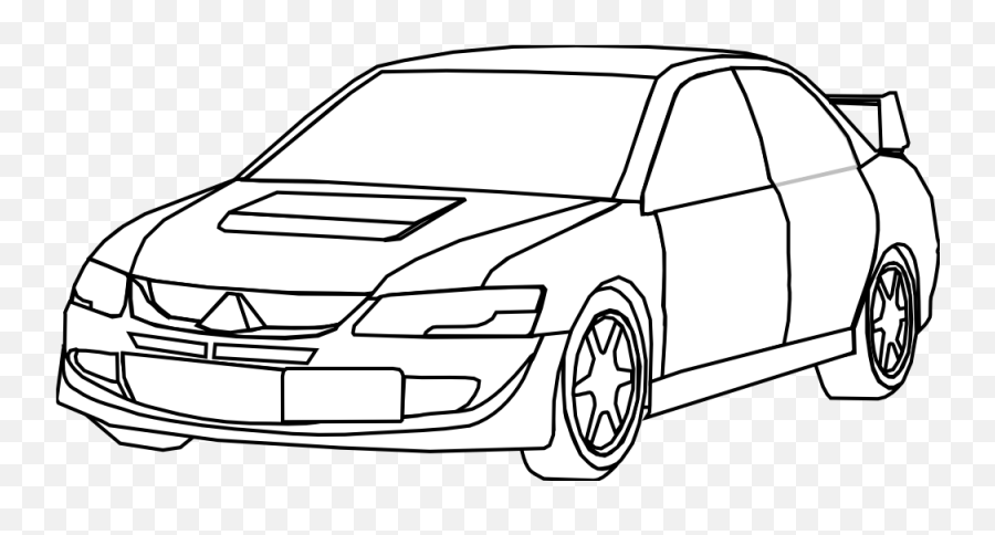 Free Black And White Car Pictures Download Free Black And - Lancer Evo Clip Art Emoji,Cars Clipart Black And White