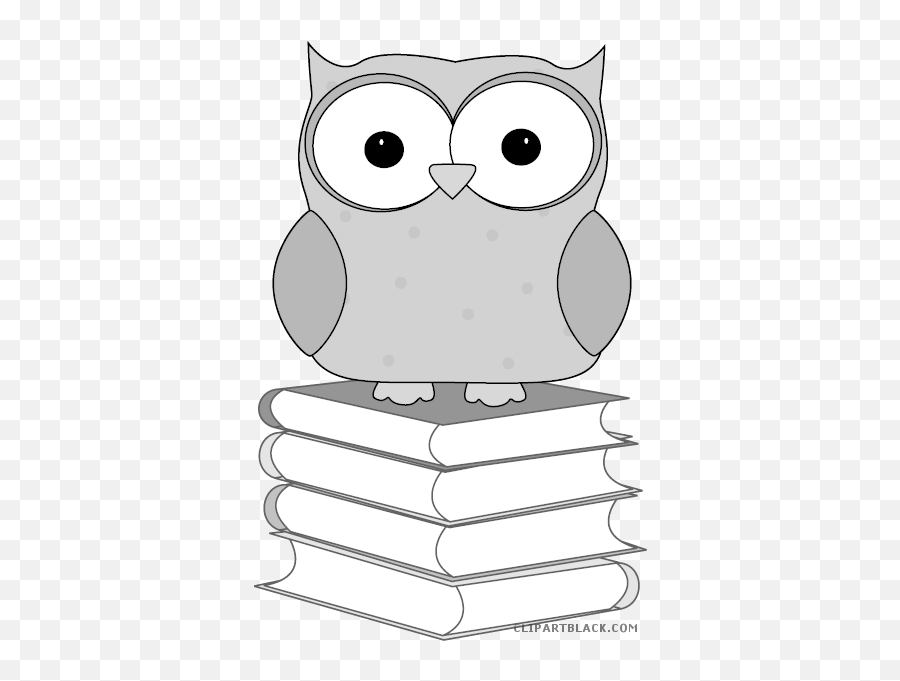 Owl With Book Animal Free Black White Clipart Images - Owl Soft Emoji,School Clipart Black And White