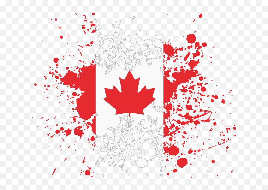 Canada Flag Splatter - Transparent Remix Openclipart Emoji,White Splatter Transparent