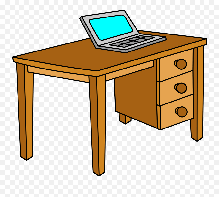Desk And Laptop Clipart Free Download Transparent Png - Computer On The Table Clipart Emoji,Laptop Clipart