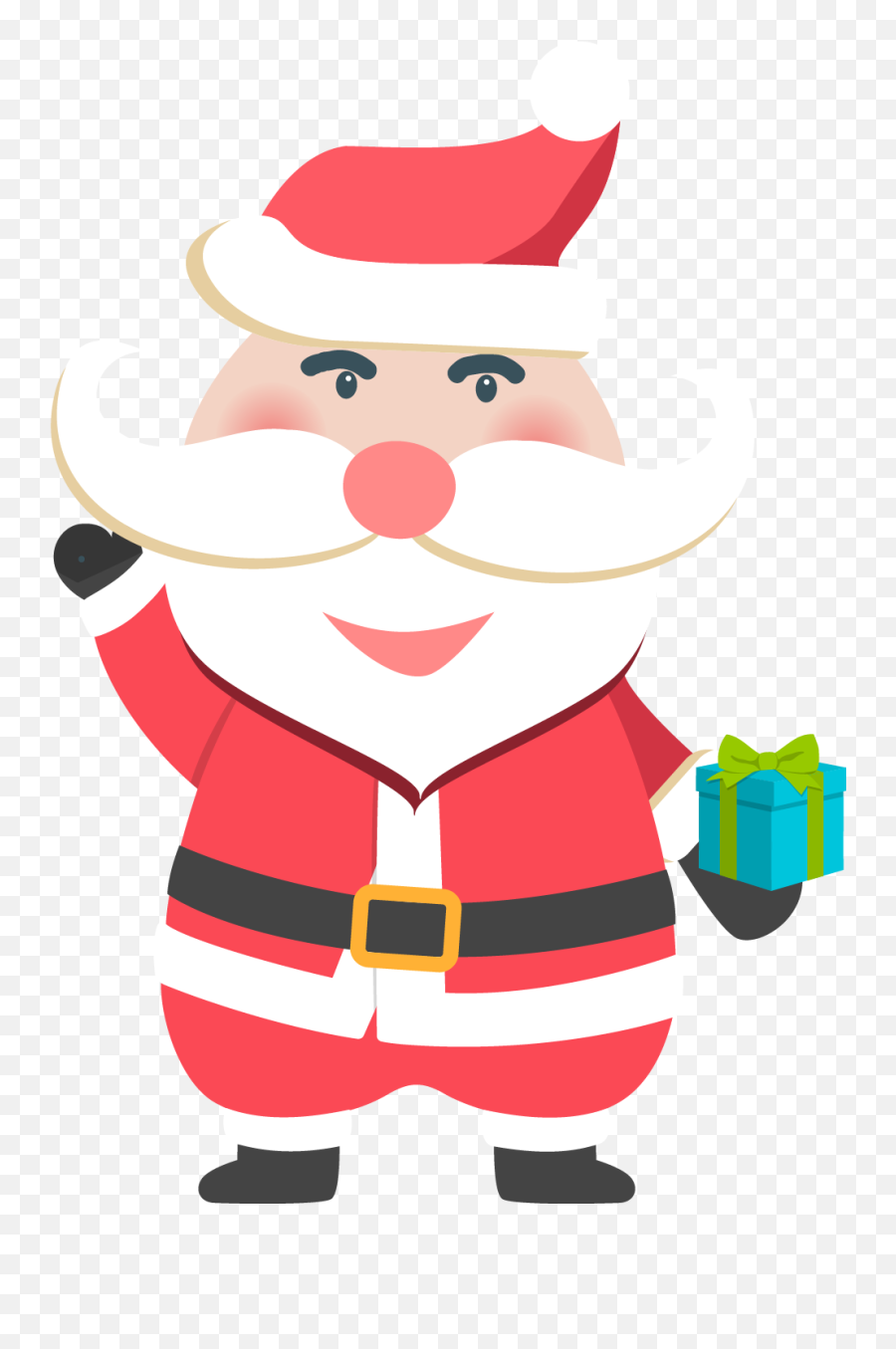 Christmas Santa Claus Gift Present Png And Vector - Santa Emoji,Santa And Mrs Claus Clipart