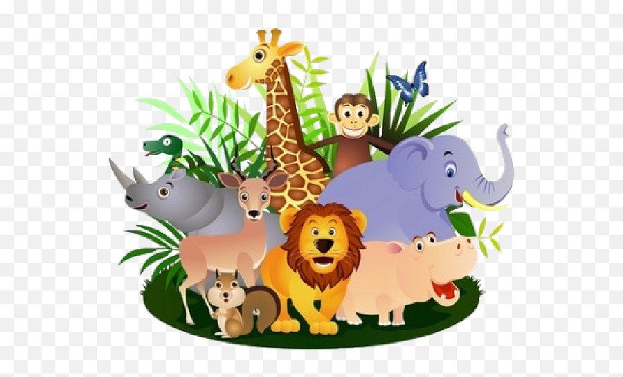 Jungle Clipart Wildlife Jungle Wildlife Transparent Free - Transparent Background Animals Clipart Png Emoji,Zoo Animals Clipart