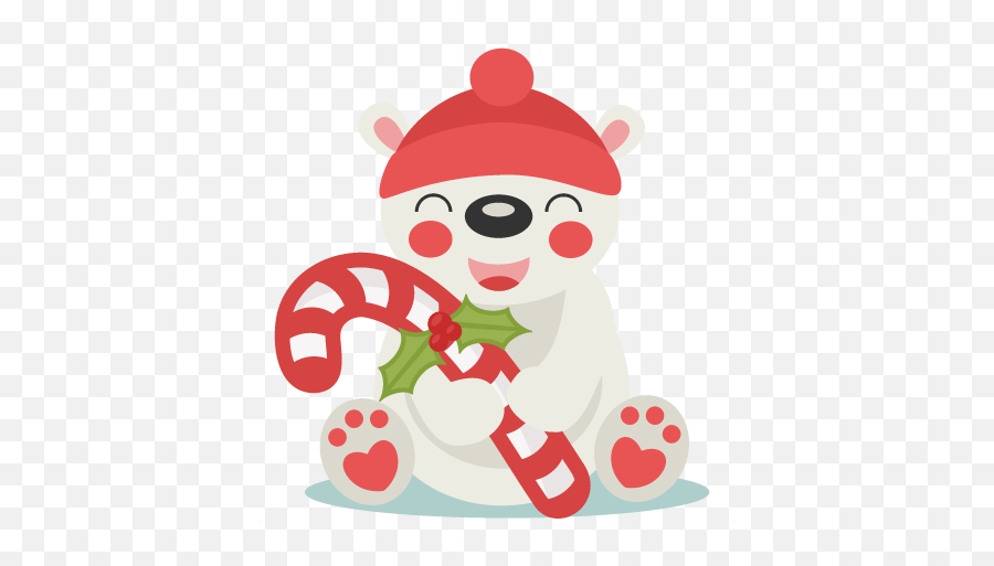 Christmas Polar Bear Svg Scrapbook Cut - Cute Christmas Png Clipart Emoji,Polar Bear Clipart