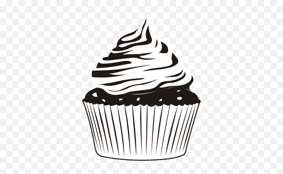 Download Vector - Cupcake Illustration Garnish Vectorpicker Black And White Transparent Cake Clipart Emoji,Illustrator Clipart
