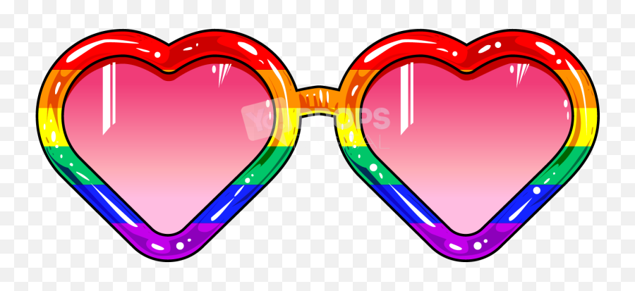 Rainbow Heart Glasses - Clip Art Star Sunglasses Emoji,Rainbow Heart Png