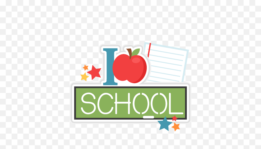 I Love School Title Svg Scrapbook Cut File Cute Clipart Emoji,Scrapbook Clipart