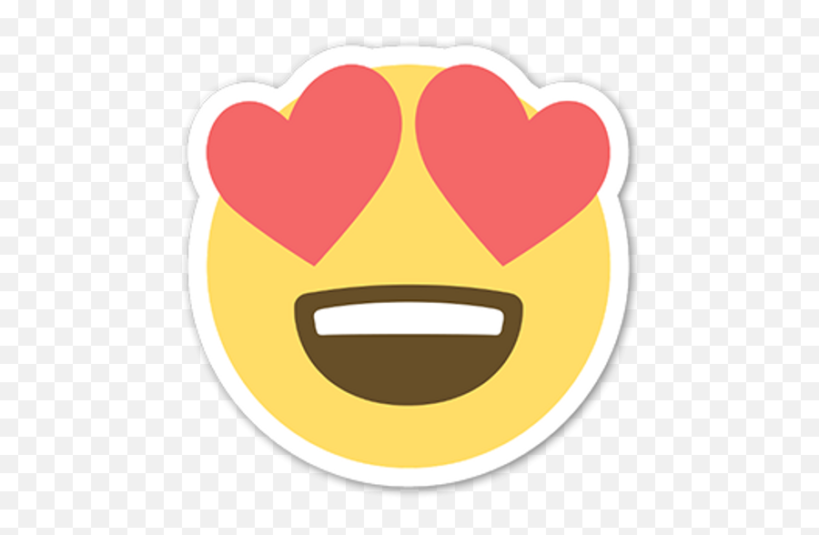 Emoji Heart Eyes Face Sticker - Sticker Mania,Emoji Hearts Transparent