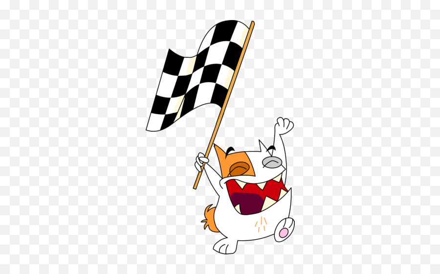Download Hd Gordon Holding A Checkered Flag - Check Emoji,Checkered Flag Transparent Background