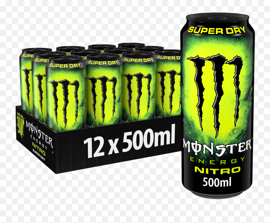 Monster Nitro Super Dry 12 X 500ml Emoji,Monster Can Png