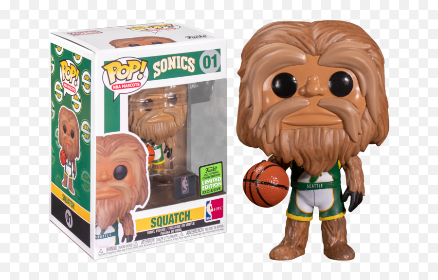 Funko Pop Nba Basketball - Squatch Seattle Supersonics Mascot 01 2021 Spring Convention Exclusive Seattle Supersonics Funko Emoji,Seattle Supersonics Logo