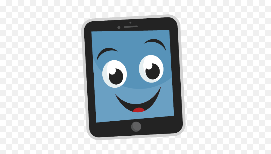 Happy Tablet Svg Scrapbook Cut File - Happy Tablet Emoji,Tablet Clipart