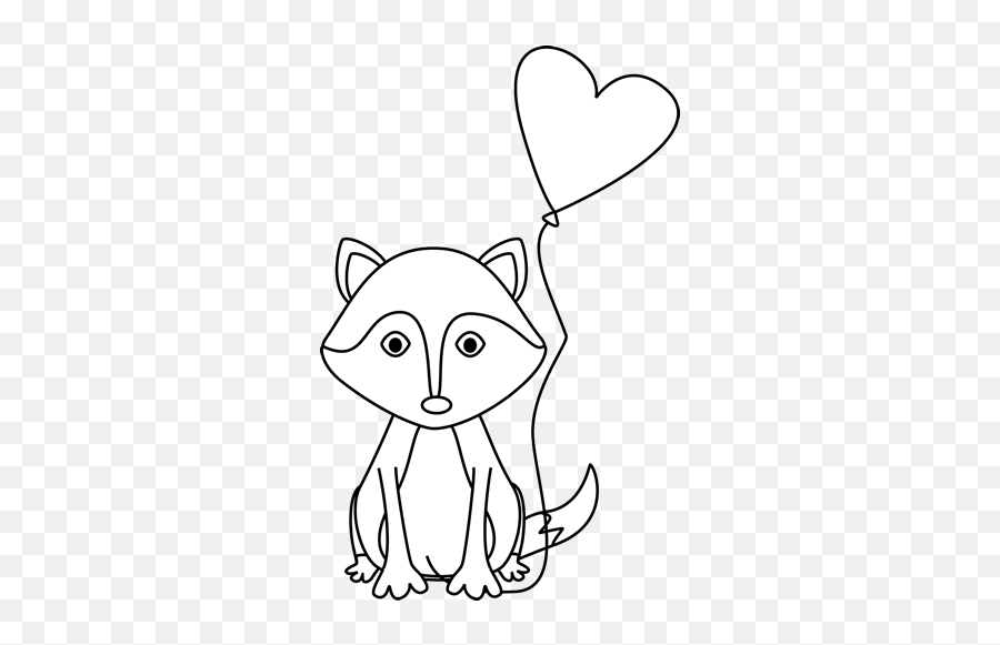 Fox Black And White Cute Fox Black And - Valentines Day Animal Clipart Black And White Emoji,Fox Clipart Black And White
