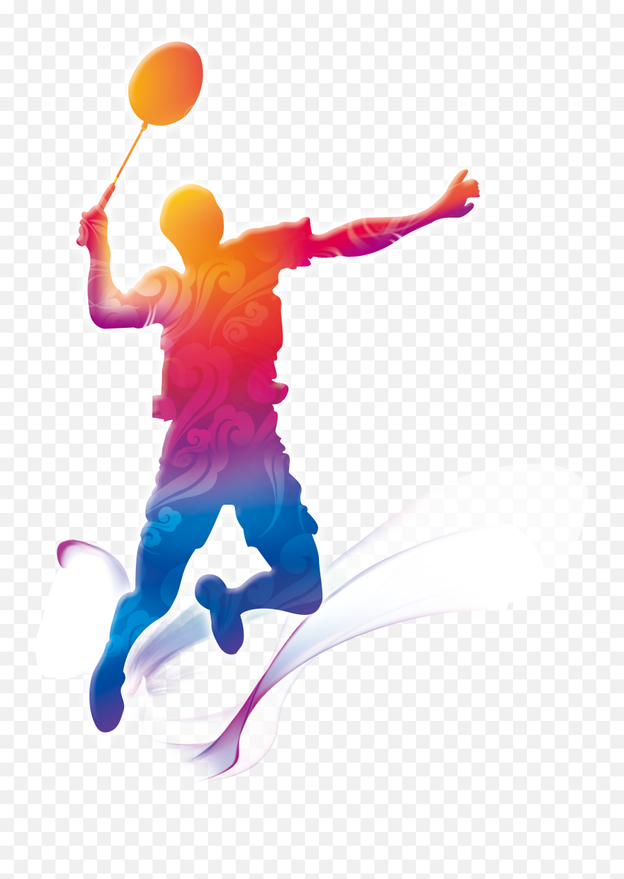 Download Motion Players Badminton Creative Graphics Free Hd - Badminton Player Logo Emoji,Dodgeball Clipart