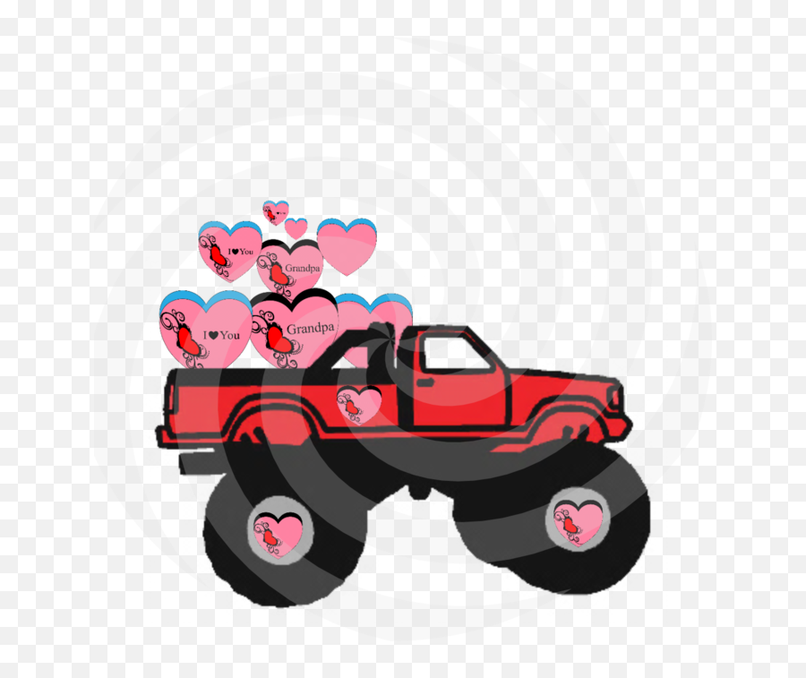 Hearts With Truck 2h - Digital Clipartart Clipgift Cardsbannergift Tagjewelryt Shirtnotebookscrapbook Girly Emoji,Monster Truck Clipart