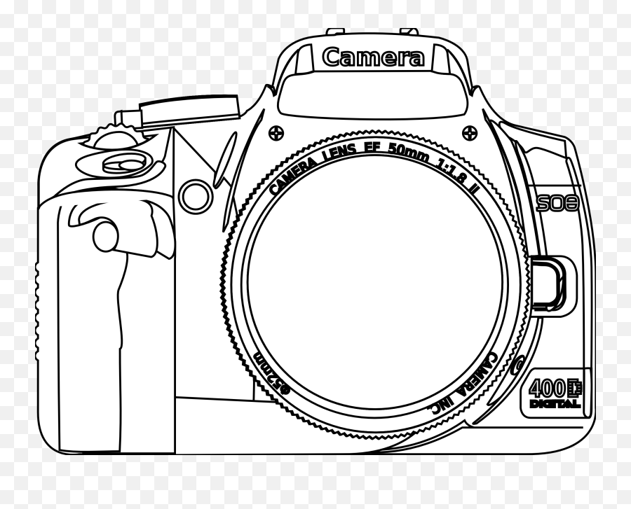 Camera Clipart Black And White - Dslr Camera Png White Emoji,Camera Clipart Black And White