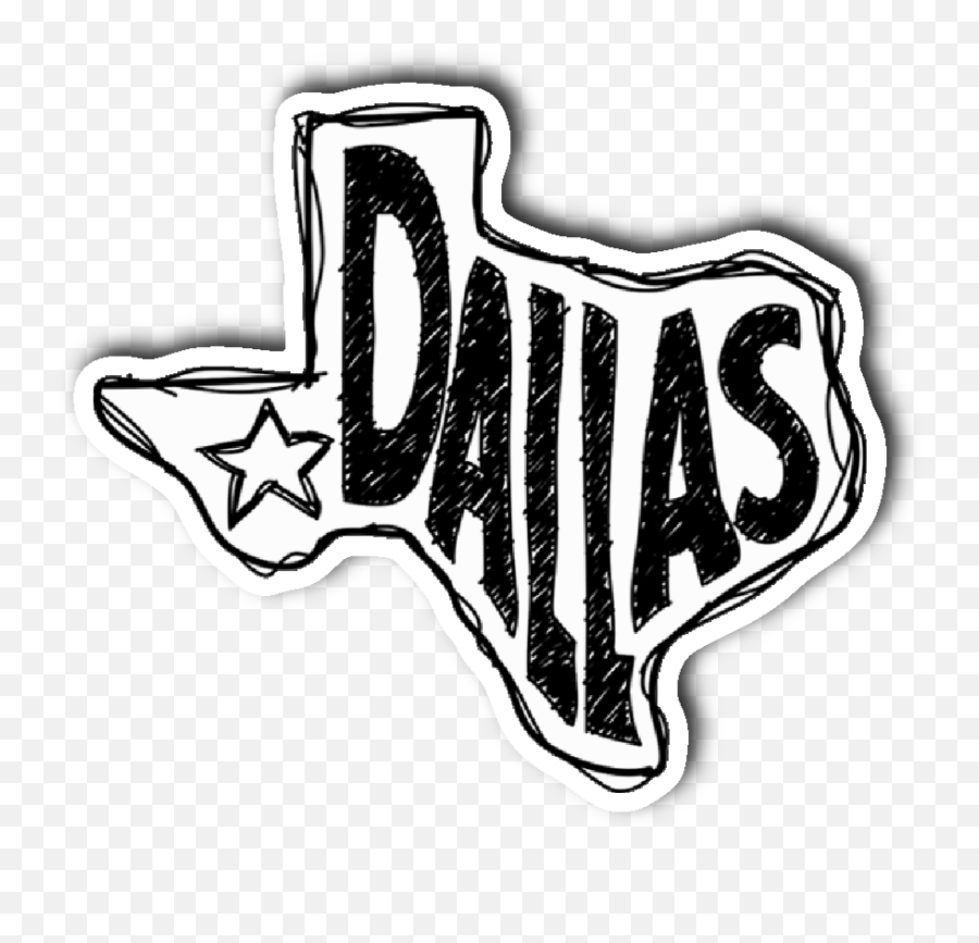 Dallas Drawing Sticker - Texas Stickers Transparent Clipart Emoji,Dallas Cowboys Clipart Black And White