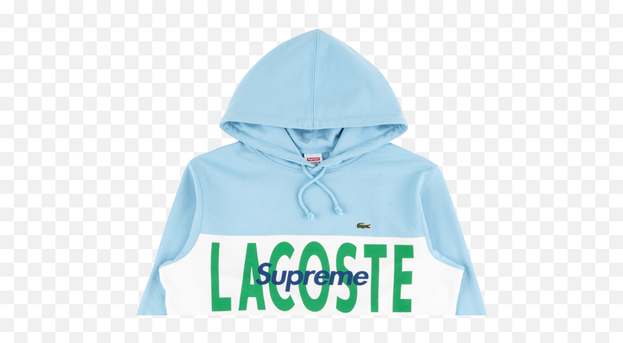 Supreme Lacoste Logo Panel Hoodie Fw 19 - Su7890 Hooded Emoji,Lacoste Logo