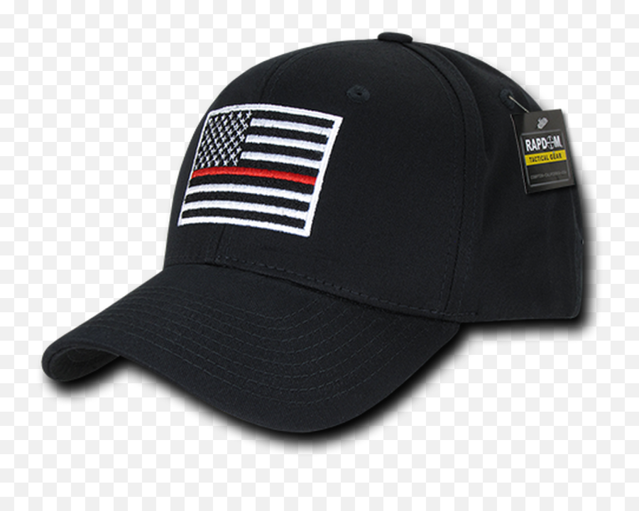 T76 - Firefighter Cap Thin Red Line Usa Flag Structured Cotton Black American Emoji,Us Flag Png