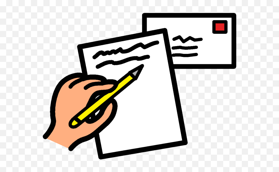 A Hand Holding A Pencil Writing On A Sheet Of Paper - Guided Office Instrument Emoji,Paper And Pencil Clipart