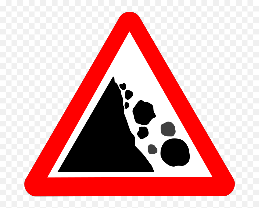 Falling Rocks Clip Art At Clker - Falling Rocks Safety Sign Emoji,Rock Clipart