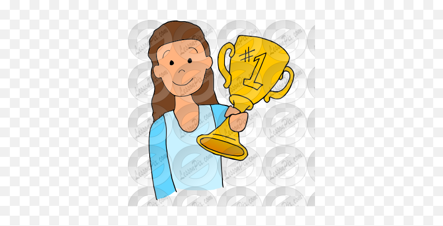 Winner Picture For Classroom Therapy Use - Great Winner Holding Trophy Emoji,Winner Clipart