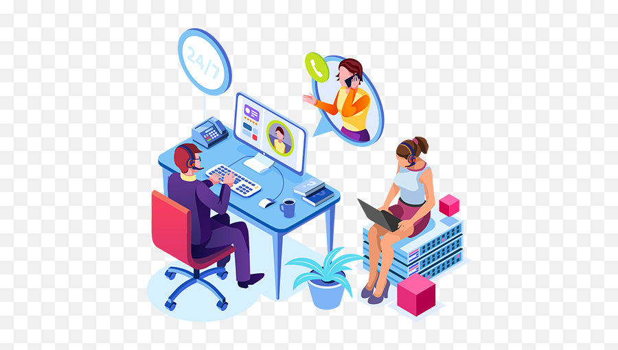 Contact Us - Call Center Isometric Illustration Emoji,Contact Us Png