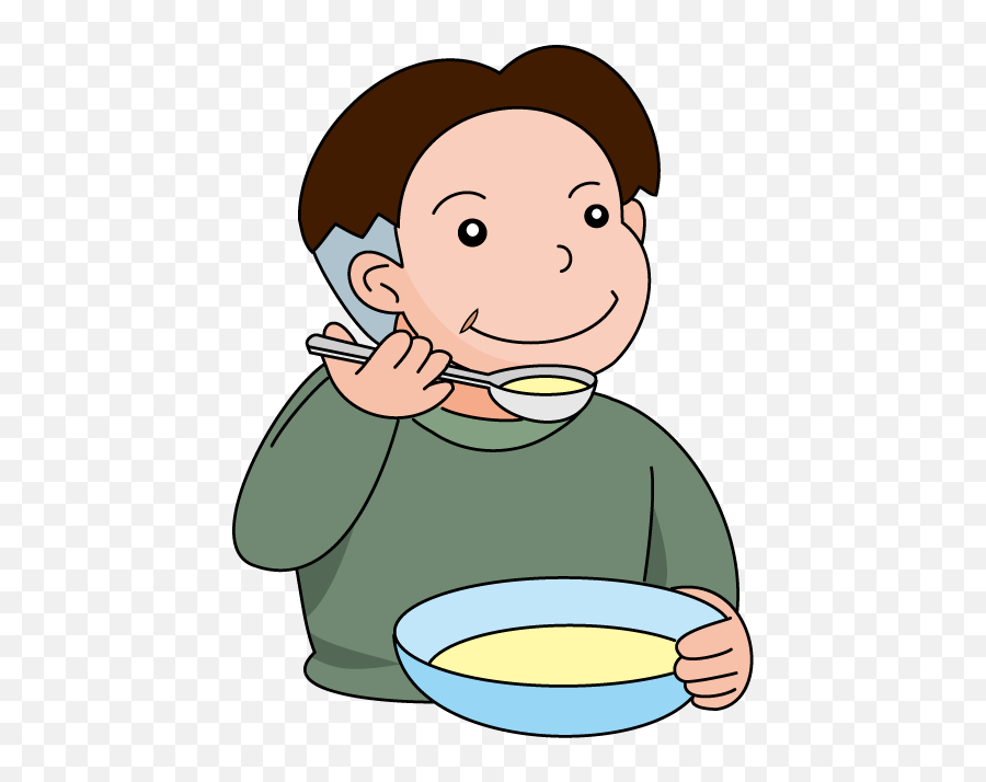 People Eating - Boy Eating Soup Clipart Hd Png Download Use A Spoon Clipart Emoji,People Eating Png