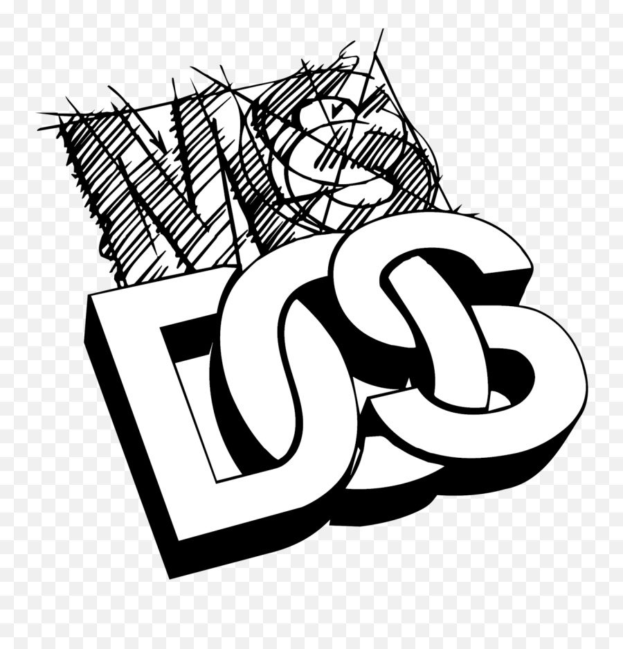 Ms Dos Logo Black And White - Ms Dos Emoji,Ms-dos Logo