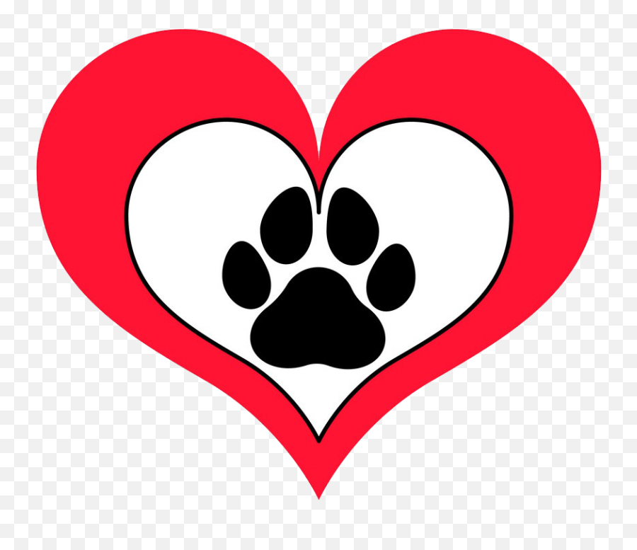 Paw Print In Heart Clipart Transparent - Clipart World Transparent Paw Heart Clipart Emoji,Heart Clipart