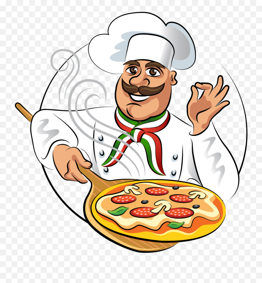 Pizza Chef Buffet Cooking - Vector Chef Png Download 1000 Chef Logo Png Transparent Emoji,Buffet Clipart