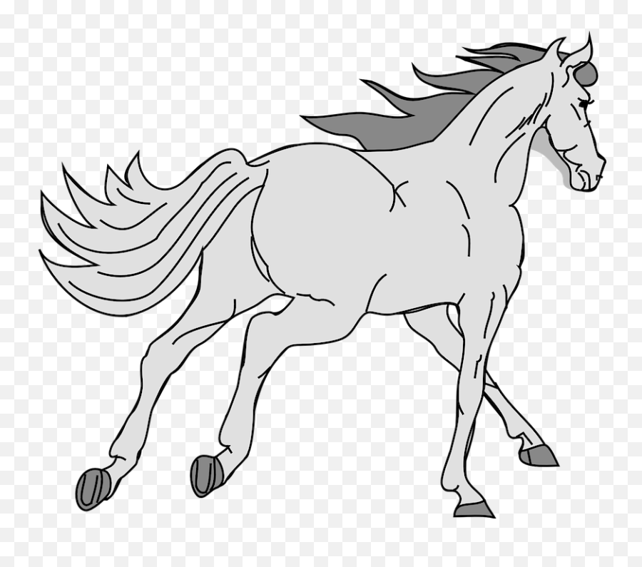 Horse Pony Race Gallop Tantivy Canter Lope Gray - Gray Horse Clip Art Gray Horse Emoji,Horse Clipart