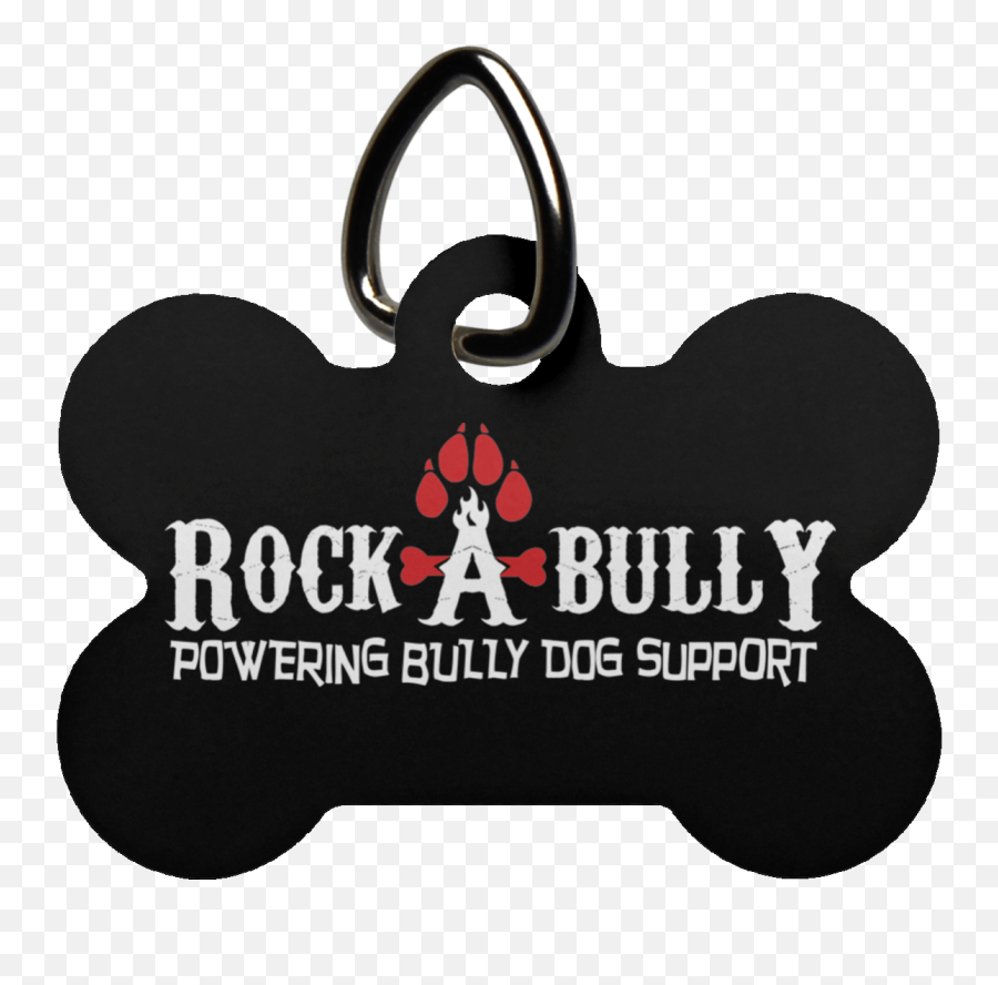 Download Rock A Bully Bone Dog Tag - Label Full Size Png Emoji,Dog Tag Png