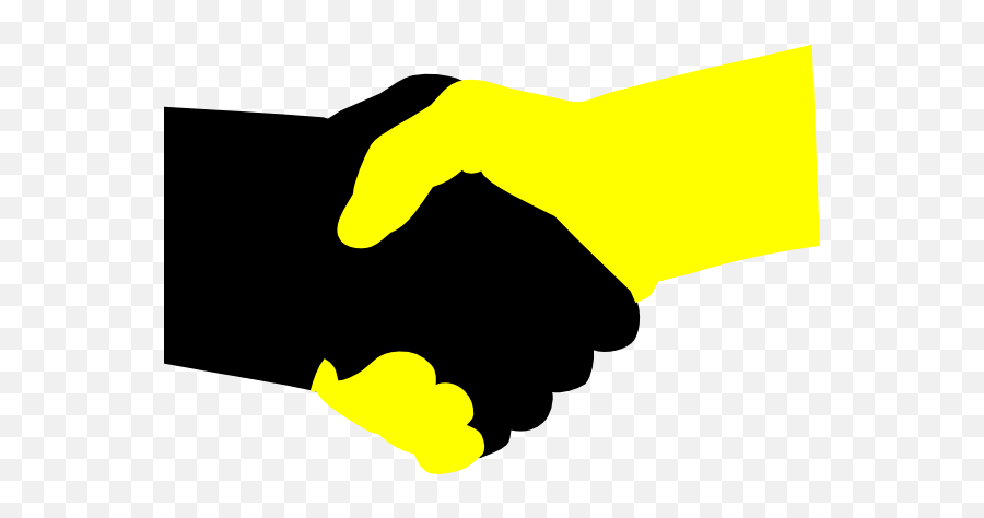 Download Hd Yellow Hand Shake Clip Art - Hand Shake Yellow Png Emoji,Handshake Clipart