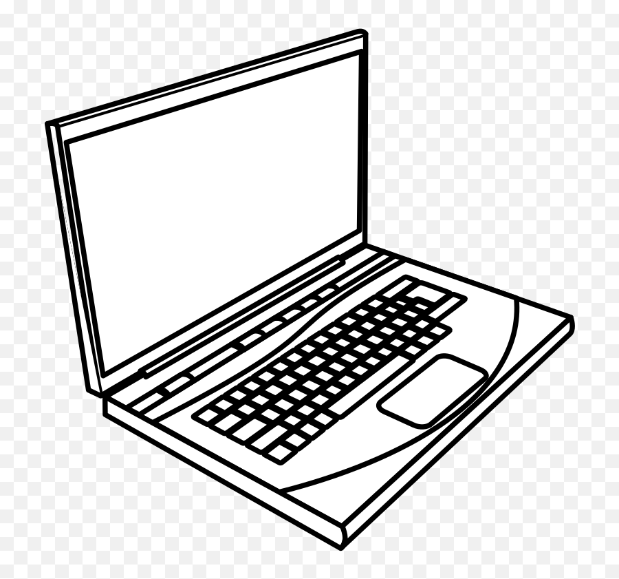 Laptop Drawing Clip Art - Laptop Png Download 600590 Lap Top Black And White Emoji,Laptop Clipart
