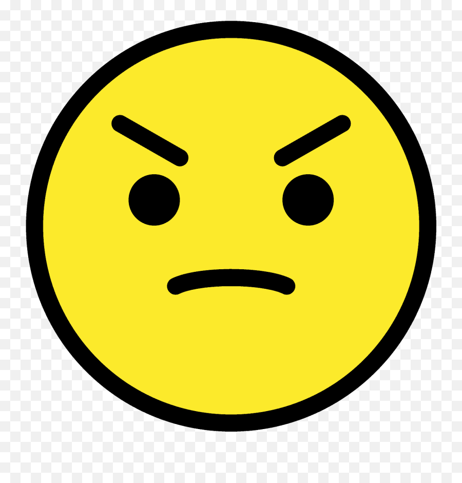 Angry Face Emoji Clipart - Happy,Angry Clipart
