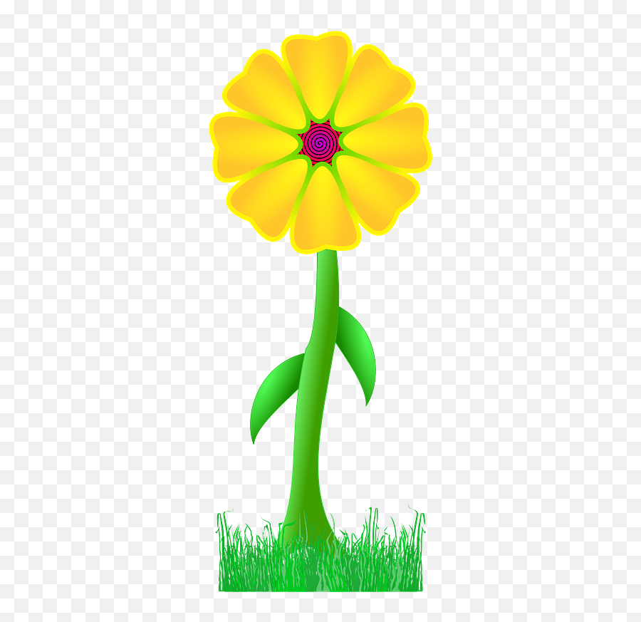 Yellow Flower On The Stem Outside Clipart Free Download - Flower Emoji,Outside Clipart