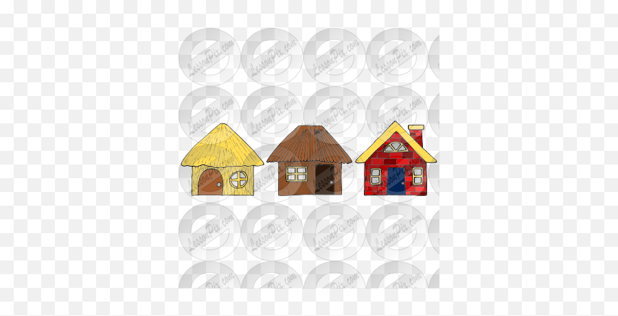 Three Pigs Houses Picture For Classroom - House Emoji,Houses Clipart