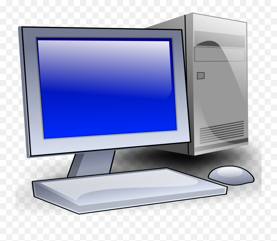 Pc Clipart Desktop Pc Desktop Transparent Free For Download - Computer Cases And Monitors Emoji,Computer Png