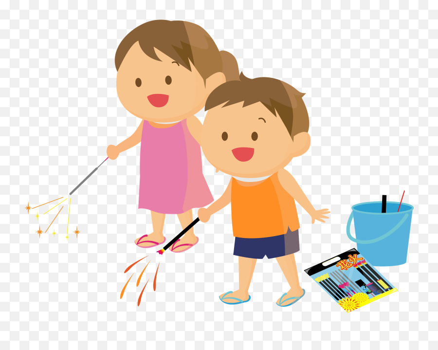 Children Are Playing With Sparklers Clipart Free Download - Playing With Sparklers Clipart Emoji,Children Play Clipart