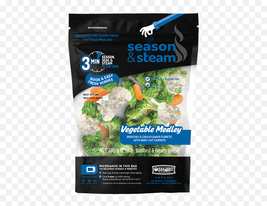 Season Steam - Ocean Mist Farms Vegetable Medley Broccoli Cauliflower Florets With Baby Cut Carrots Season Steam Emoji,Veggies Png