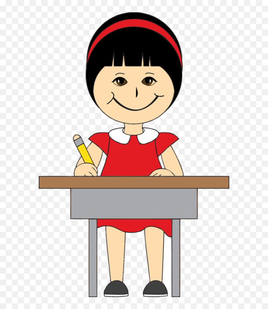 Cartoon Sitting At Desk Transparent - Kid Sitting School Desk Cartoon Emoji,Sitting Clipart
