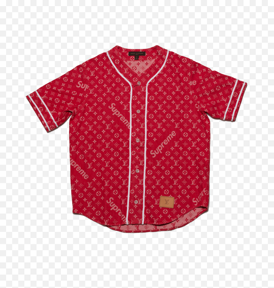 Supreme Shirt X Louis Vuitton - Supreme Louis Vuitton Baseball Jersey Emoji,Supreme Louis Vuitton Logo
