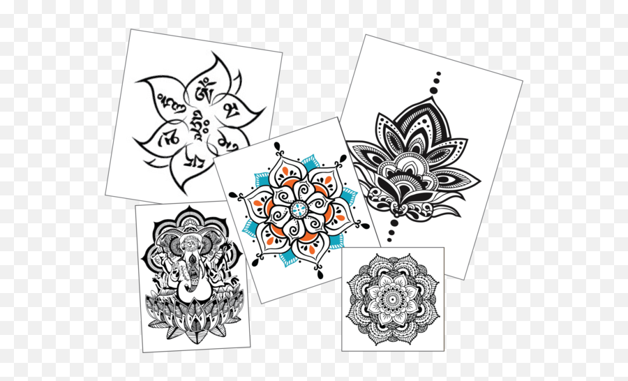 Namaste Hands Clipart - Tattoo Yoga Hd Png Download Tattoo Mandala Little Emoji,Hands Clipart Black And White