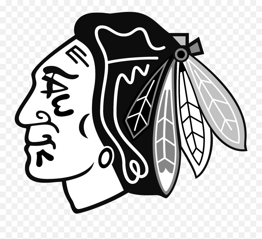 Chicago Blackhawks Logo Black White - Chicago Blackhawks Logo Emoji,Chicago Team Logo