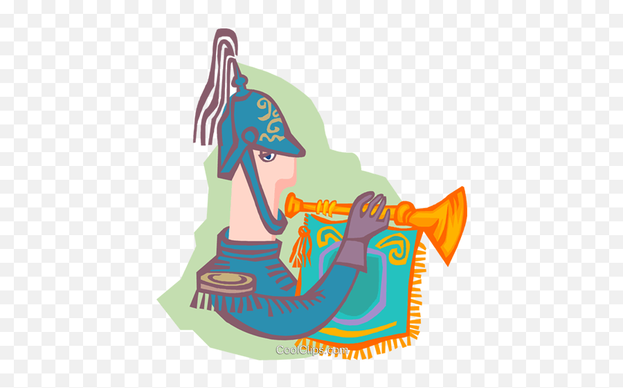 Trumpet Announcer Royalty Free Vector Clip Art Illustration - Trumpet Emoji,Trumpet Clipart
