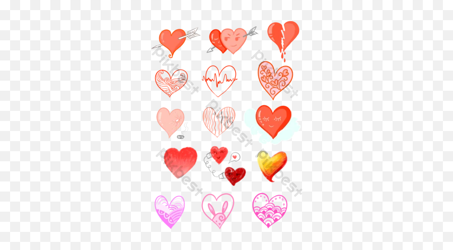 Drawing Love Decorative Element Design Png Images Psd Free Emoji,Hand Drawn Heart Clipart