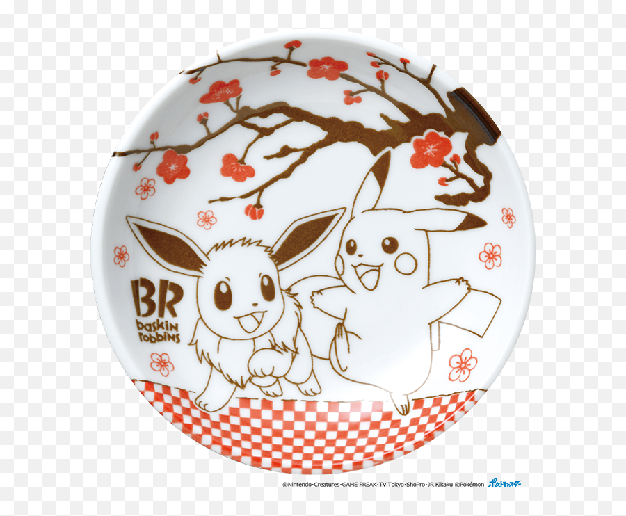 Baskin Robbins Giving Away Japanese Art Style Pokemon Plates Emoji,Pokemon Sword And Shield Japanese Logo